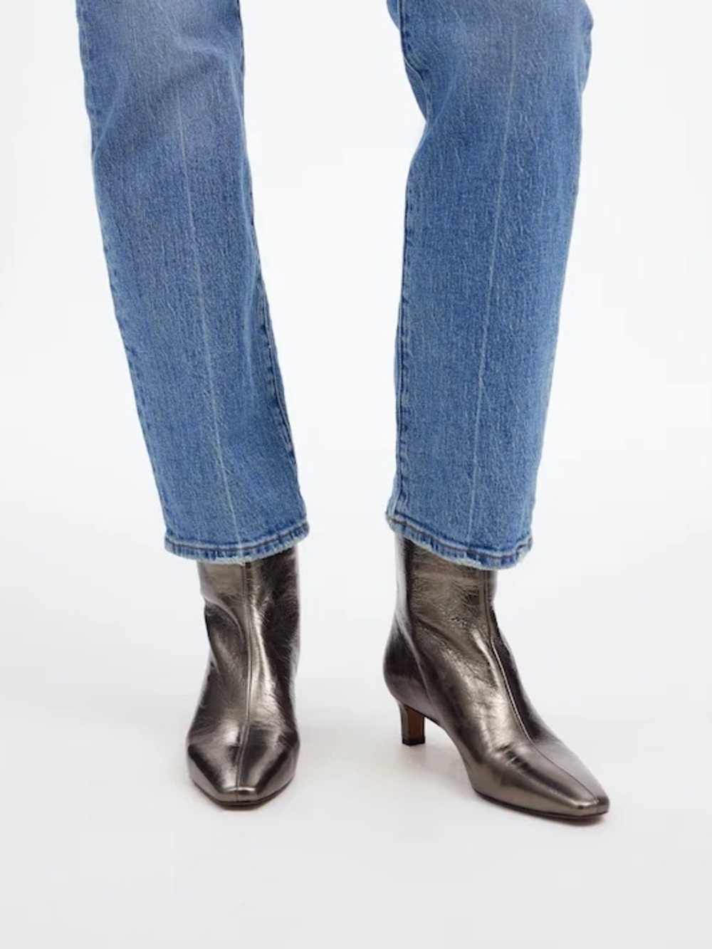 NWOB Madewell The Dimes Kitten-Heel Boot in Pewter Multi Size 7 1/2 7.5